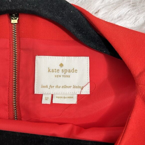 Kate Spade Fit & Flare Sleeveless Dress Women's Size 12 Red Lined Feminine Chic - Picture 8 of 10
